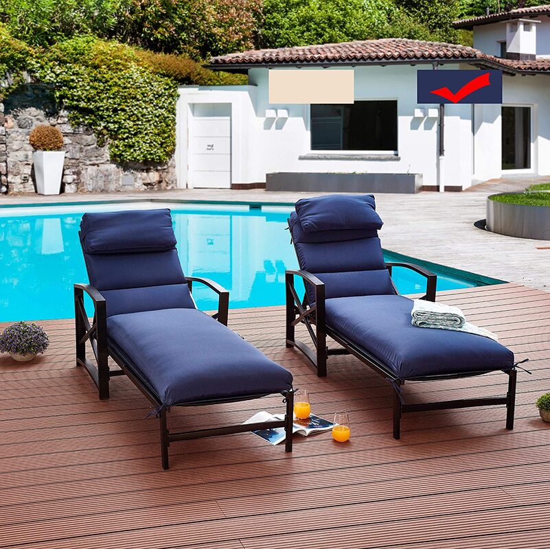 black lounger chair at poolside